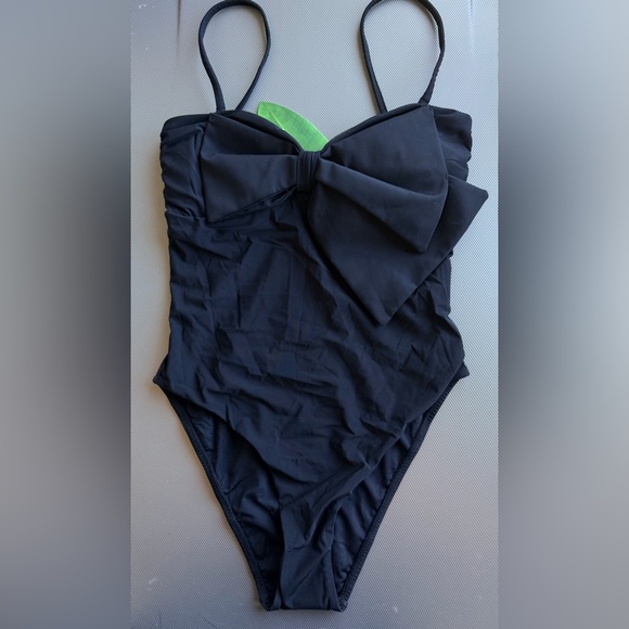 FARM RIO BLACK LACE BANDEAU ONE PIECE